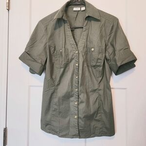 Cato Olive Green Button-Up Shirt